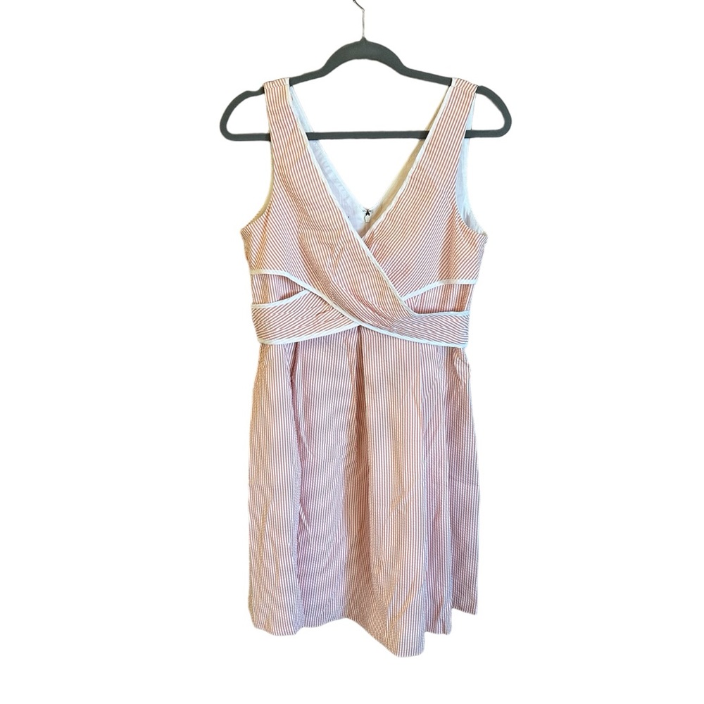 Nine West Pink and White Striped Sleeveless Dress Size 10